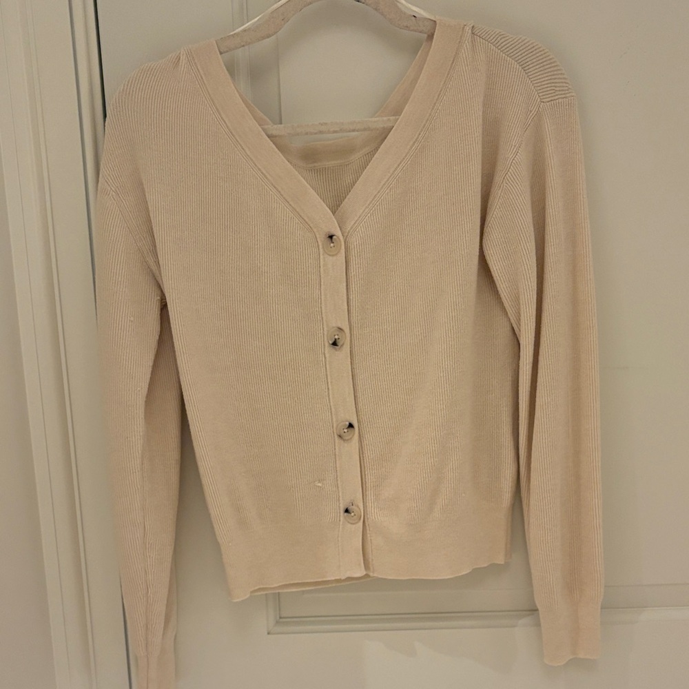 Oui Women's Cream Cardigan Sweater